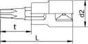 TORX- padrunotsik T45 1/2" ASTA