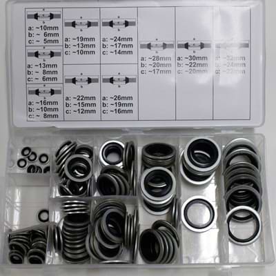 Seibide komplekt kumm/metall 150 osa