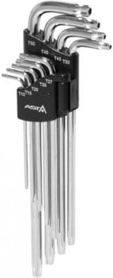 TORX kuustähikvõtmete komplekt, auguga (pikad) ASTA