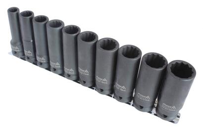 Löökpadrunite 12kanti 1/2" kmp. 10 osa ASTA