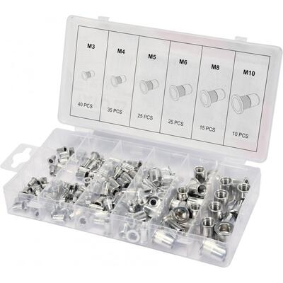 Neetmutrite komplekt, M3–M10, alumiinium, 150-osa