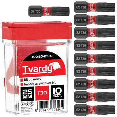 Otsikud 10tk. T30 25mm S2 Tvardy